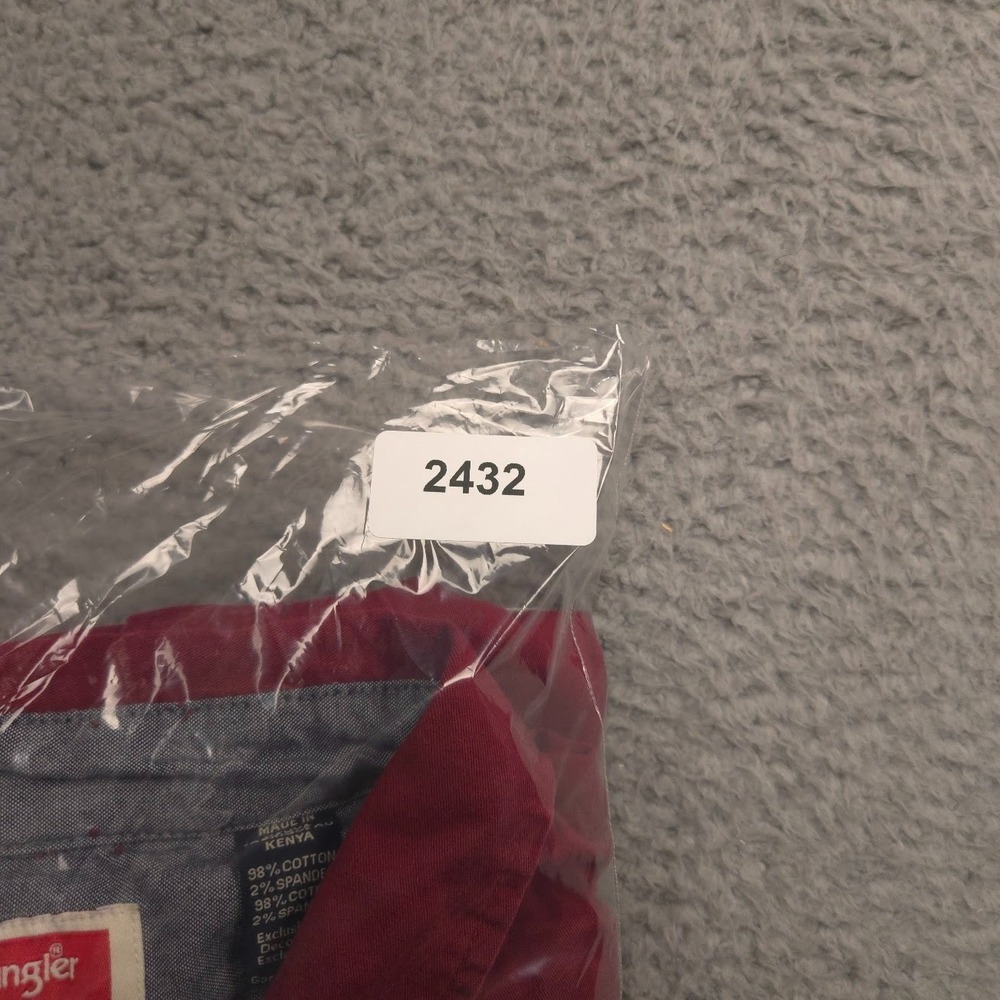 Wrangler Flex for Comfort Men 3XL Maroon Short Sleeve Button Shirt Stretch - Picture 11 of 11